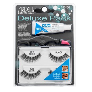Ardell Deluxe Pack мигли за залепване - комплект 120 Demi Black