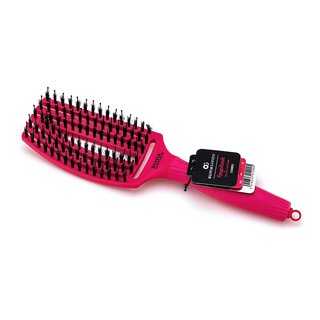 Olivia Garden Fingerbrush Combo Medium Hot Pink четка за коса с влакна от найлон и глиган