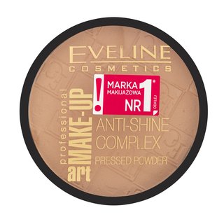Eveline Make-Up Art Anti-Shine Complex Pressed Powder пудра за уеднаквена и изсветлена кожа 33 Golden Sand 14 g