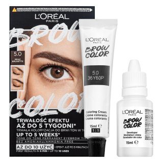 L´Oréal Paris Brow Color Semi-Permanent Eyebrow Tint семи-перманентна боя за вежди 5.0 Brunette