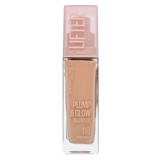 Maybelline Lifter Plump & Glow SPF 15 Foundation течен фон дьо тен за уеднаквена и изсветлена кожа 118 30 ml