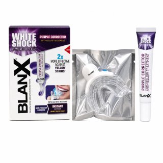 BlanX White Shock Purple Corrector комплект за избелване на зъби Anti-Yellow Treatment + LED 20 ml