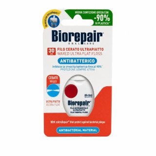 Biorepair Waxed Ultra Flat Floss восъчен конец за зъби 30 m