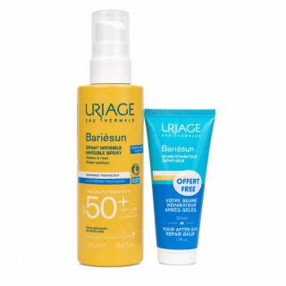 Uriage Bariésun комплект за перфектен тен Invisible Spray SPF 50+ + After Sun Repair Balm 200 ml + 50 ml