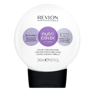 Revlon Professional Nutri Color Filters 3in1 Cream подхранваща маска с цветни пигменти за опресняване на цвета 1022 Intense Platinum 240 ml