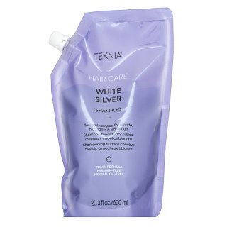 Lakmé Teknia White Silver Shampoo Неутрализиращ шампоан за платинено руса и сива коса Refill 600 ml