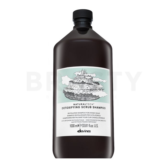 Davines Natural Tech Detoxifying Scrub Shampoo пилингов шампоан за бързо омазняваща се коса 1000 ml
