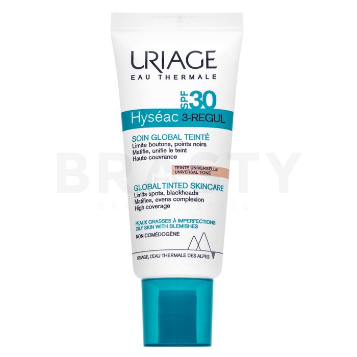 Uriage Hyséac тонизираща и овлажняваща емулсия 3-Regul SPF30 Global Tinted Skincare 40 ml