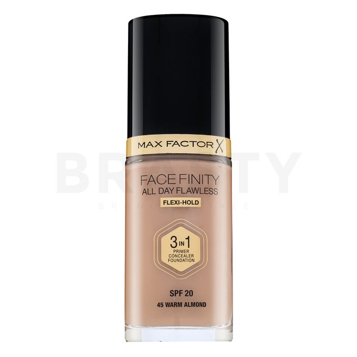 Max Factor Facefinity All Day Flawless Flexi-Hold 3in1 Primer Concealer Foundation SPF20 течен фон дьо тен 3в1 45 30 ml