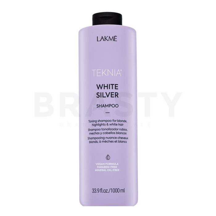 Lakmé Teknia White Silver Shampoo Неутрализиращ шампоан за платинено руса и сива коса 1000 ml