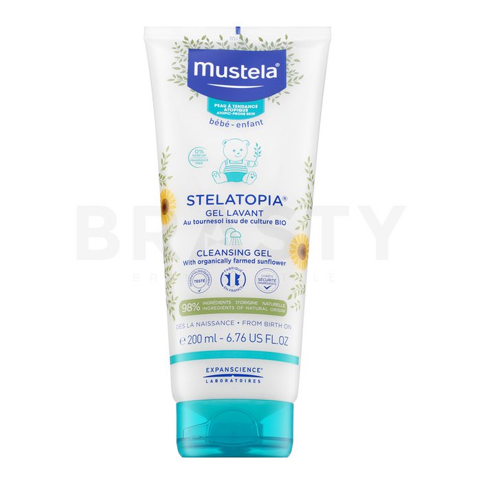 Mustela Bébé Stelatopia подхранващ почистващ гел Cleansing Gel 200 ml
