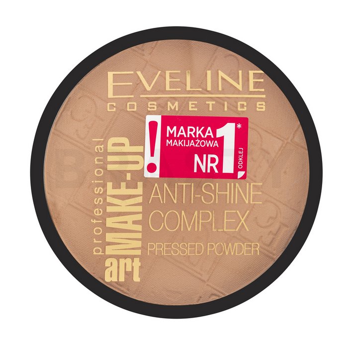 Eveline Make-Up Art Anti-Shine Complex Pressed Powder пудра за уеднаквена и изсветлена кожа 33 Golden Sand 14 g