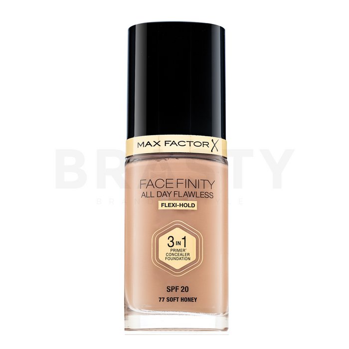 Max Factor Facefinity All Day Flawless Flexi-Hold 3in1 Primer Concealer Foundation SPF20 течен фон дьо тен 3в1 77 30 ml