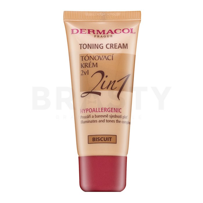 Dermacol Toning Cream 2in1 тонизираща и овлажняваща емулсия за изравняване тена на кожата Biscuit 30 ml