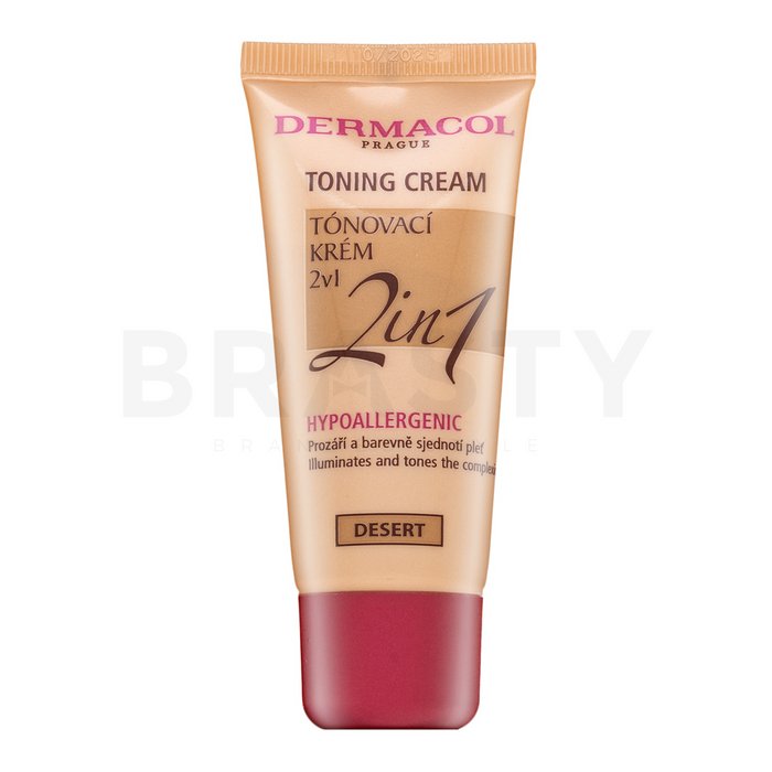 Dermacol Toning Cream 2in1 тонизираща и овлажняваща емулсия за изравняване тена на кожата Desert 30 ml