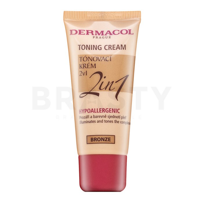 Dermacol Toning Cream 2in1 тонизираща и овлажняваща емулсия за изравняване тена на кожата Bronze 30 ml