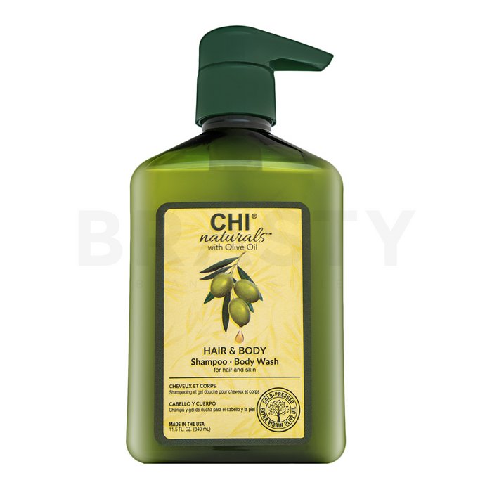 CHI Naturals with Olive Oil Hair & Body Shampoo Шампоан за коса и тяло 340 ml