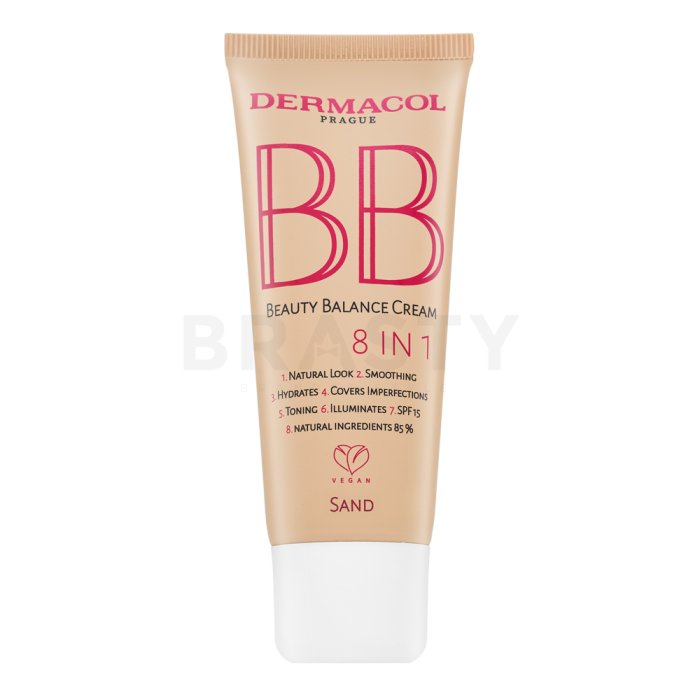 Dermacol BB Beauty Balance Cream 8in1 bb крем за уеднаквена и изсветлена кожа Sand 30 ml