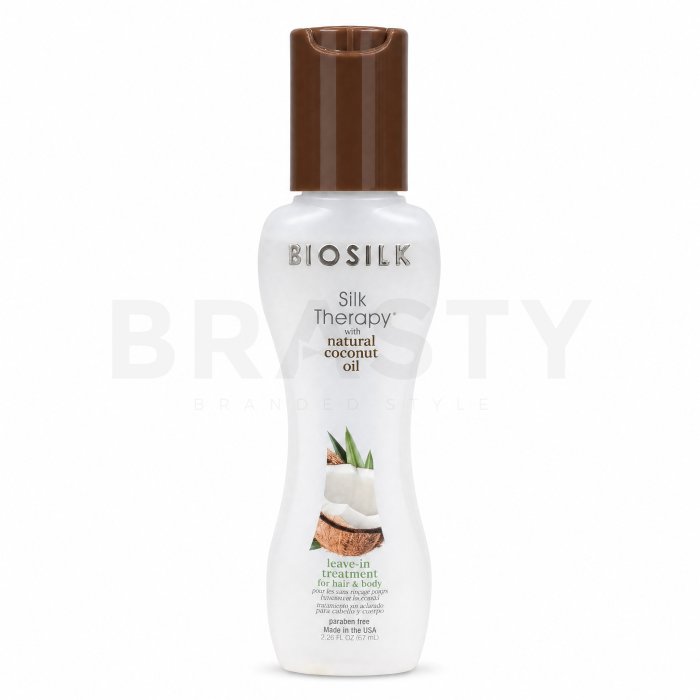 BioSilk Silk Therapy Organic Coconut Oil Leave-In Treatment грижа без изплакване за гладкост и блясък на косата 67 ml