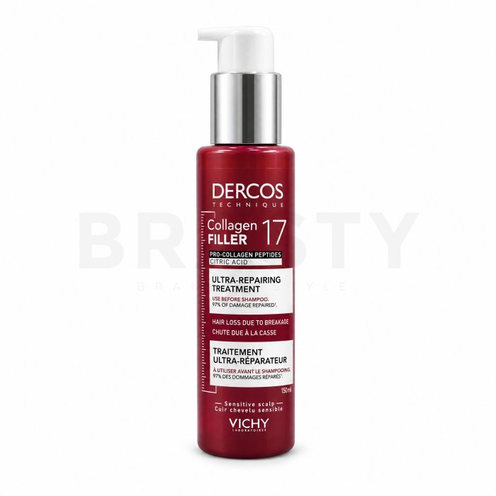 Vichy Dercos Collagen Filler 17 Ultra-Repairing Treatment грижа преди шампоана за укрепване на фибрите на косъма 150 ml
