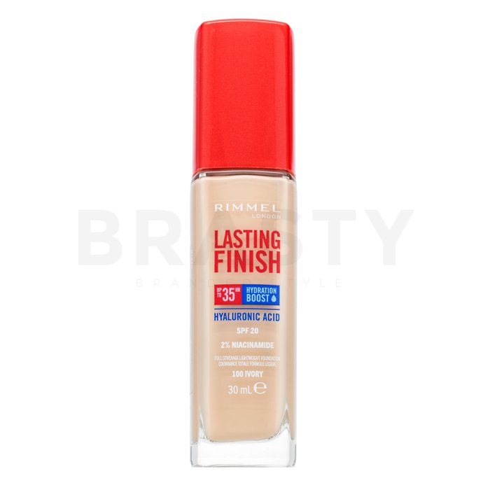 Rimmel London Lasting Finish 35HR SPF20 Full Coverage Lightweight Foundation дълготраен фон дьо тен за изравняване тена на кожата 100 30 ml
