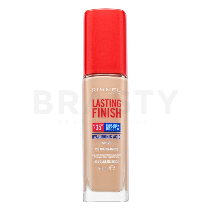 Rimmel London Lasting Finish 35HR SPF20 Full Coverage Lightweight Foundation дълготраен фон дьо тен за изравняване тена на кожата 201 30 ml