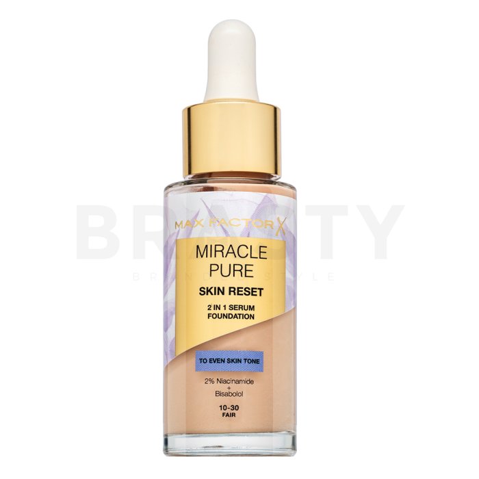Max Factor Miracle Pure Skin Reset 2in1 Serum Foundation течен фон дьо тен за възстановяване на кожата 10-30 Fair 30 ml