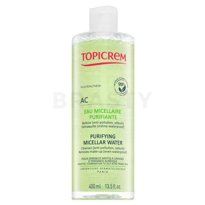 Topicrem AC мицеларна вода за отстраняване на грим Purifying Micellar Water 400 ml