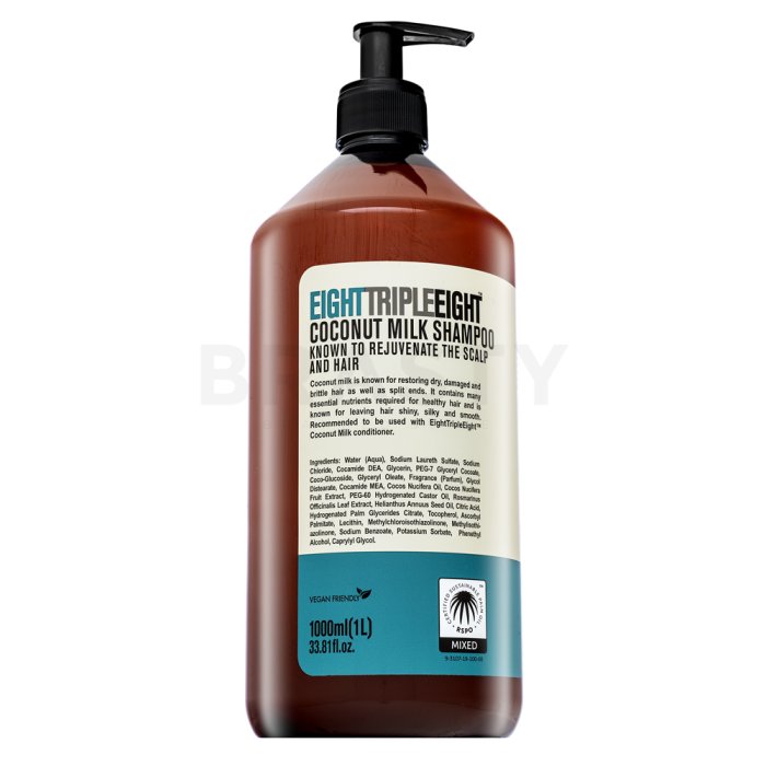 Triple Eight Coconut Milk Shampoo подхранващ шампоан За суха и чуплива коса 1000 ml