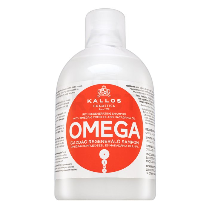 Kallos Omega Rich Regenerating Shampoo укрепващ шампоан За увредена коса 1000 ml