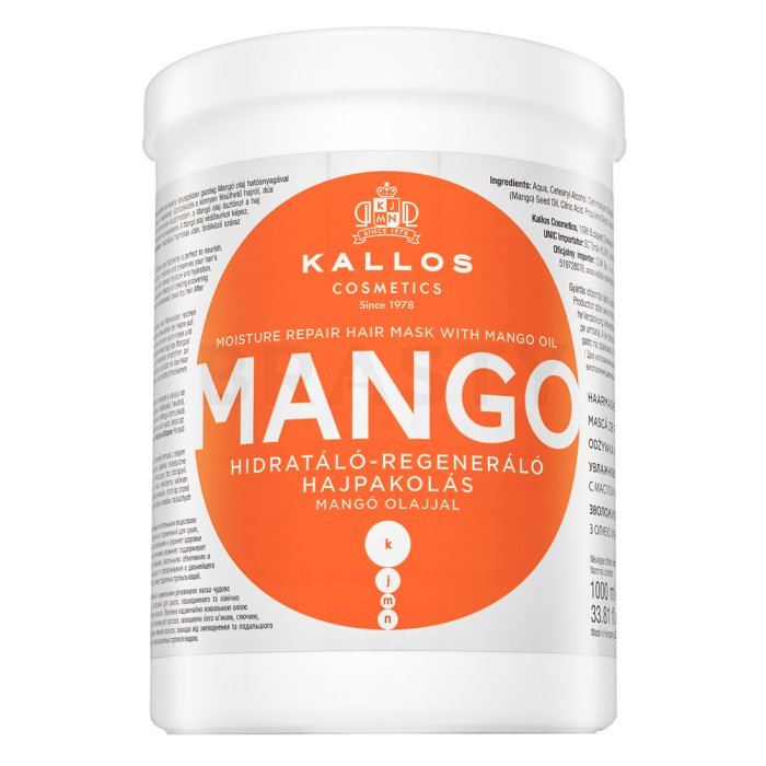 Kallos Mango Moisture Repair Hair Mask подхранваща маска за суха и увредена коса 1000 ml