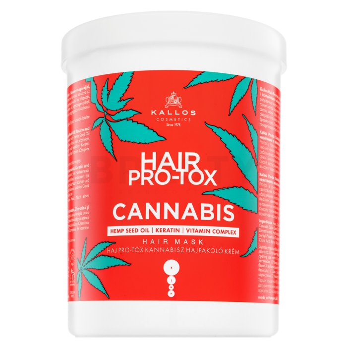 Kallos Hair Pro-Tox Cannabis Hair Mask Укрепваща маска за гладкост и блясък на косата 1000 ml