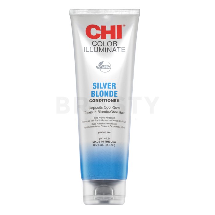 CHI Ionic Color Illuminate Conditioner тониращ балсам за опресняване на цвета Silver Blonde 251 ml