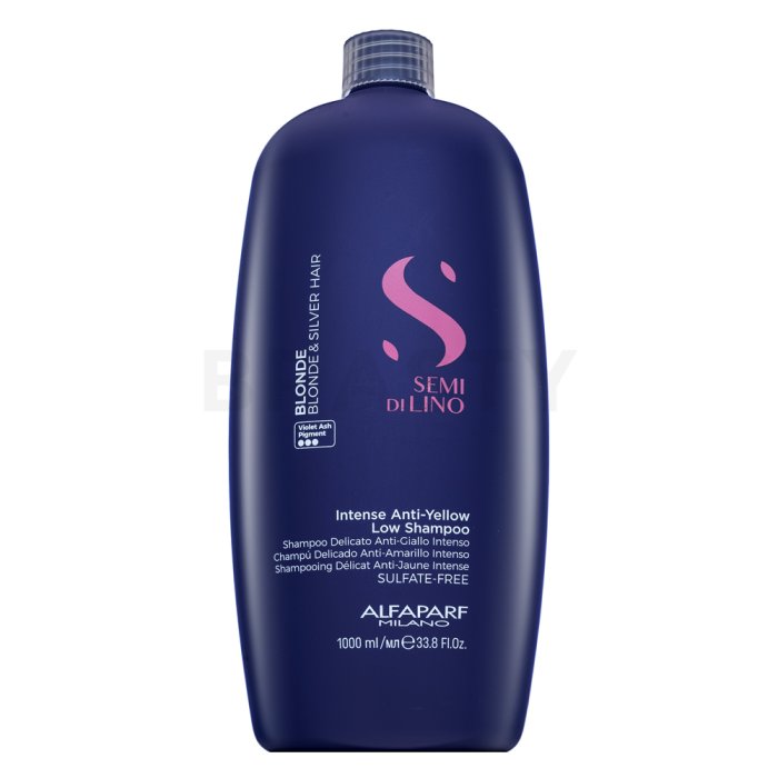 Alfaparf Milano Semi Di Lino Blonde Intense Anti-Yellow Low Shampoo Неутрализиращ шампоан за руса коса 1000 ml