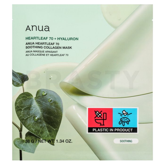 Anua Heartleaf 70 + Hyaluron успокояваща и освежаваща маска Soothing Collagen Mask 4 x 38 g